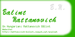 balint mattanovich business card