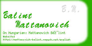 balint mattanovich business card